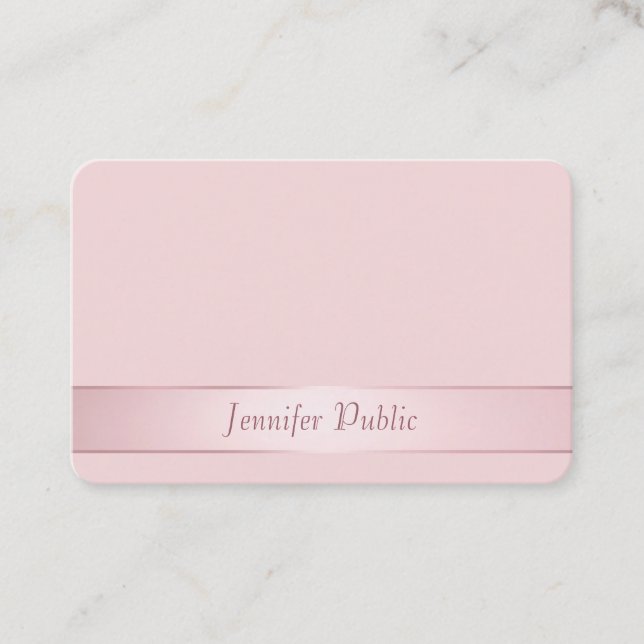 Moderne elegante Rose Gold Handschrift Vorlage Visitenkarte (Vorderseite)