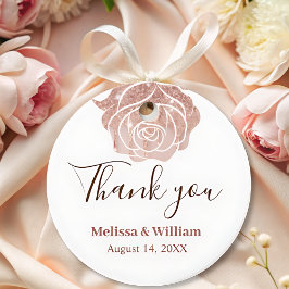Moderne elegante Rose Gold Hochzeit Vielen Dank Geschenkanhänger