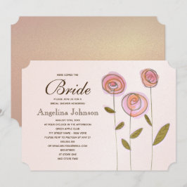 Moderne Elegante Rose Goldenes Brautparty Einladung