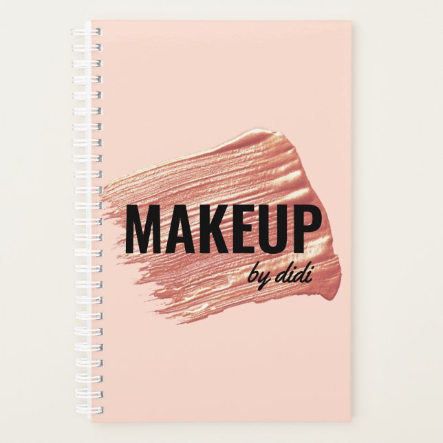 Moderne, elegante Rose mit goldenem Lippenstift-Ma Planer (Vorderseite)