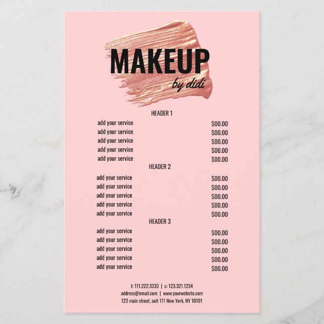 Moderne, elegante Rose mit goldenem Lippenstiftsti Flyer (Vorne)