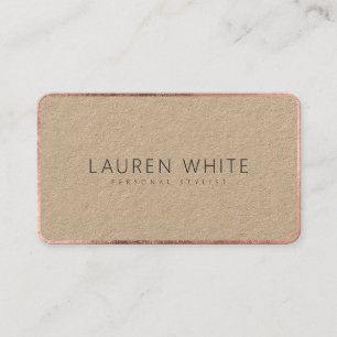 Moderne, elegante Rose mit Goldgold-Minimalkraft Visitenkarte