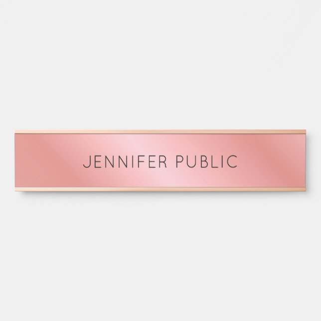 Moderne elegante Rose - Personalisierte Vorlage Go Türschild (Vorderseite )