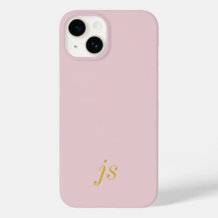 Moderne elegante roségoldene Monogramm-Initialen Case-Mate iPhone 14 Hülle