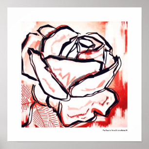 Moderne Elegante Rote Rose   Hochzeitsdekor der Bl Poster