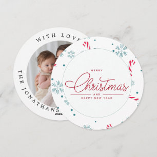 Moderne elegante rote Schrift Foto Weihnachten