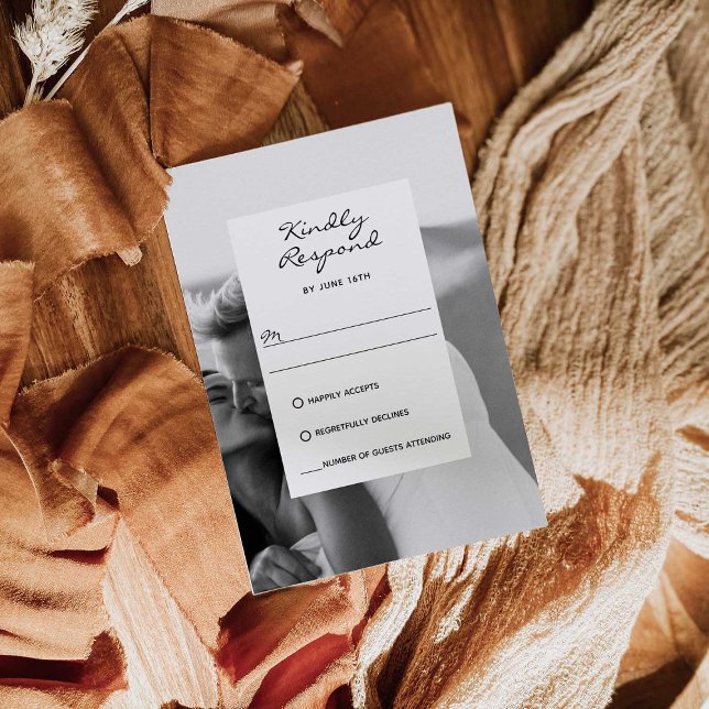 Moderne elegante RSVP-Karte mit Foto Einladung (Von Creator hochgeladen)