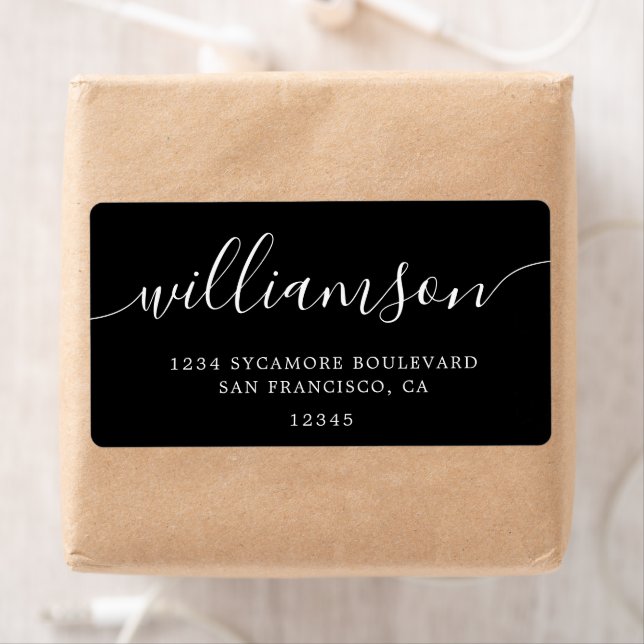 Moderne, elegante Rücksendeadresse der Black Scrip (Insitu)