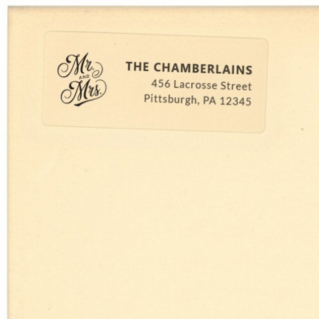 Moderne elegante Rücksendeadresse Transparente Lab Aufkleber (Von Creator hochgeladen)