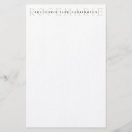 Moderne elegante Sage Green Personalisiert Station Briefpapier