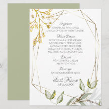 Moderne, elegante Sage Green und Gold Foliage