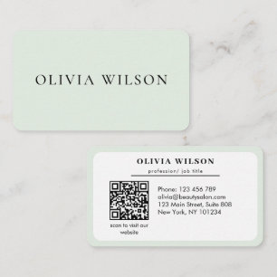 Moderne elegante Salon-Initialen weißer QR-Code Visitenkarte