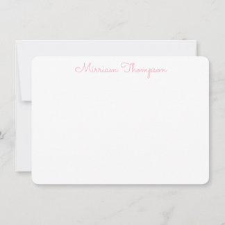 Moderne Elegante Saubere Girly Pink Name Mitteilungskarte
