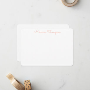 Moderne elegante saubere Mädchen Orange Name Mitteilungskarte