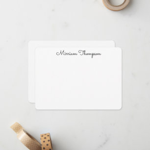 Moderne elegante saubere Mädchen schwarzer Name Mitteilungskarte