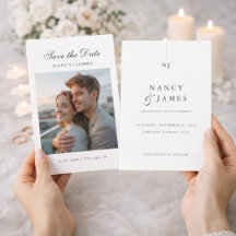 Moderne elegante Save-the-Date-Fotoeinladung