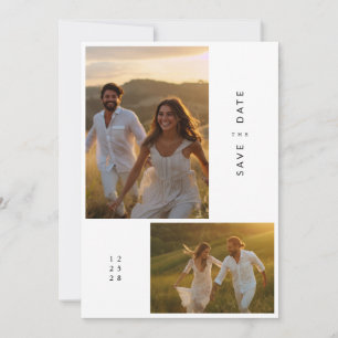 Moderne Elegante Save the Date Fotokarte Einladung