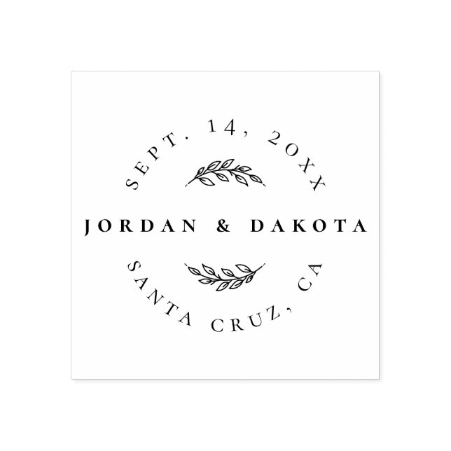 Moderne Elegante Save the Date- und Hochzeitslage Gummistempel (Prägung)