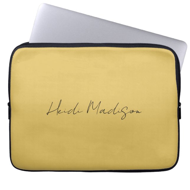 Moderne Elegante Schlichte, einfache Goldfarbenkal Laptopschutzhülle (Vorderseite)