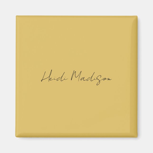 Moderne Elegante Schlichte, einfache Goldfarbenkal Magnet (Vorne)