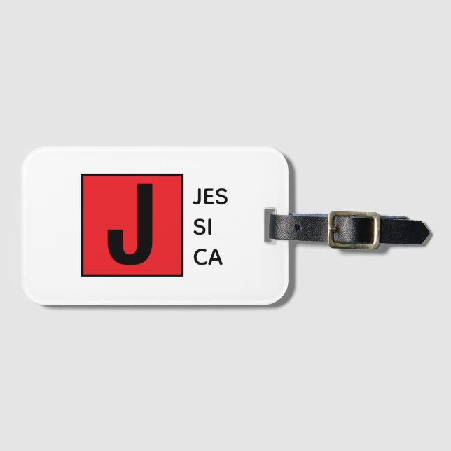 Moderne elegante schlichte professionelle Monogram Gepäckanhänger (Vorderseite (Horizontal))