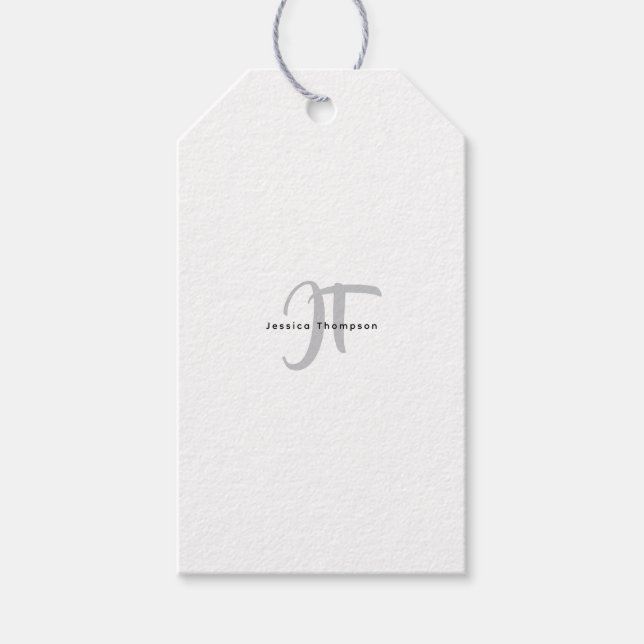 Moderne elegante schlichte professionelle Monogram Geschenkanhänger (Vorderseite)
