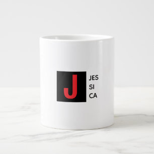Moderne elegante schlichte professionelle Namensmo Jumbo-Tasse