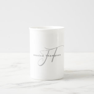 Moderne elegante schlichte professionelle Namensmo Prozellantasse