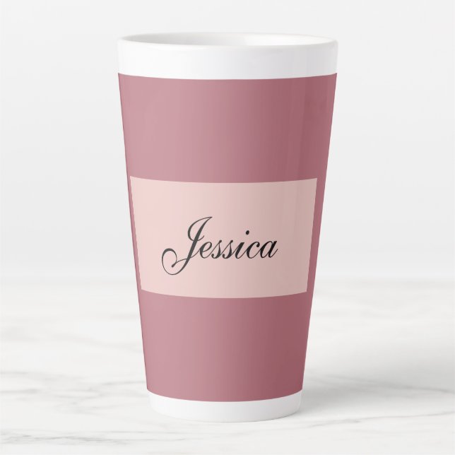 Moderne Elegante Schlichte Rose Gold Ihr Name Milchtasse (Vorderseite)