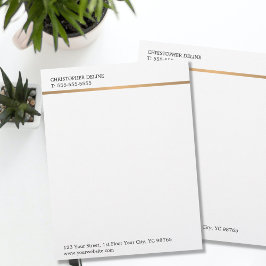 Moderne, elegante, Schlichte, weiße Imitate Kupfer Briefbogen