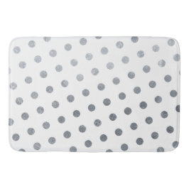 Moderne elegante, schlichte, weiße Silberpolka-Pun Badematte