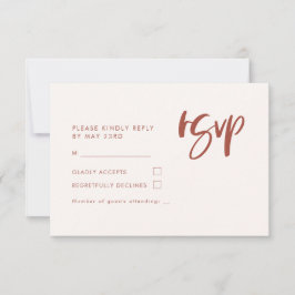 Moderne elegante schneerosa Hochzeit RSVP Karte