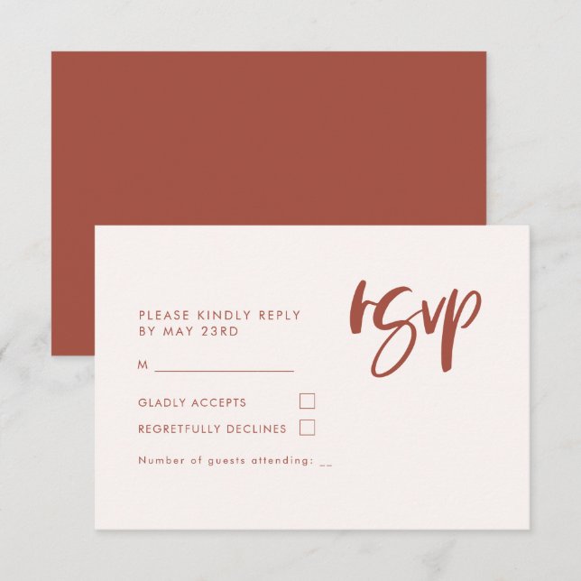 Moderne elegante schneerosa Hochzeit RSVP Karte (Vorne/Hinten)