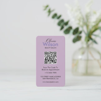 Moderne elegante Schönheitssalon-Monogramm-QR-Code Visitenkarte