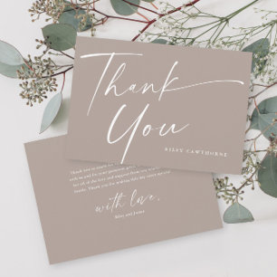 Moderne elegante Schrift Baby Shower Dankeskarte