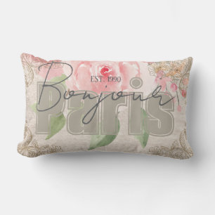 Moderne elegante Schrift Grunge Botanical Shabby Lendenkissen