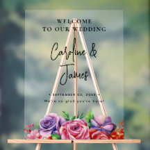 Moderne elegante Schrift Hochzeit Willkommen Acryl