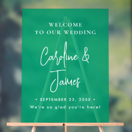 Moderne elegante Schrift Hochzeit Willkommen Acryl Acrylschild