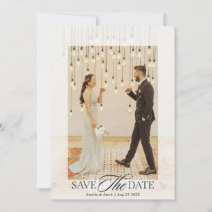 Moderne elegante Schrift Hochzeitsfoto Save The Date