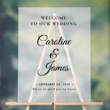 Moderne elegante Schrift Hochzeitswillkommen Acryl