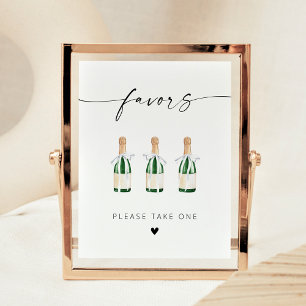 Moderne elegante Schrift Mini Champagnerflaschen Poster