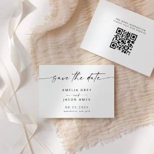 Moderne elegante Schrift Save-the-Date-Details Mitteilungskarte