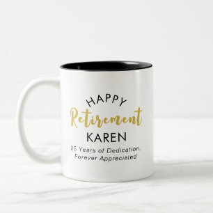 Moderne elegante Schrift Schwarz Gold Glücklicher  Zweifarbige Tasse