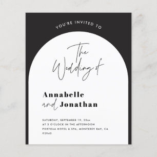 moderne elegante Schrift schwarze und weiße Bogenh Flyer