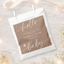 Moderne elegante Schrift Tanbraune Babyparty