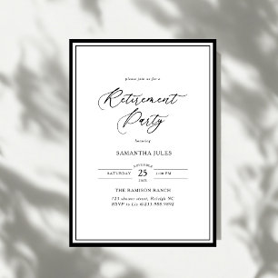 Moderne elegante Schrift zum Thema Ruhestandsparty Einladung