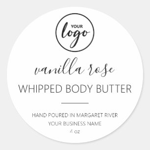 Moderne elegante Schriftart-Body-Butter-Logo-Label Runder Aufkleber