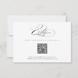 Moderne elegante Schriftart Klassischer QR-Code Ho RSVP Karte