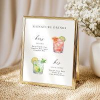 Moderne elegante Schriftzug-Signature-Drinks Cockt
