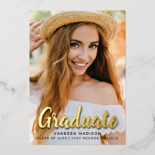 Moderne elegante Schriftzug-Trendy-Photo-Folie-Gra Folieneinladung